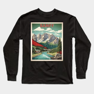 Banff Alberta Canada Vintage Poster Tourism Art Long Sleeve T-Shirt